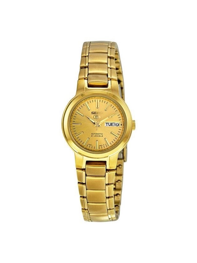 Nwt Seiko Series 5 Automatic Gold Dial Ladies Watch